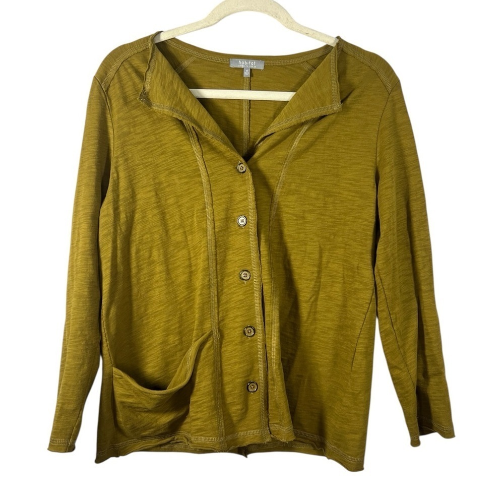 Habitat Rolled Edge Lagenlook Boho Cardigan Button Front XS